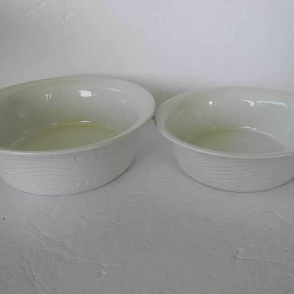 NEW Temp-tations Woodland Nostalgic S/2 Shallow Coupe Bakers WHITE 1.5 QT 2.5 QT - Picture 1 of 8